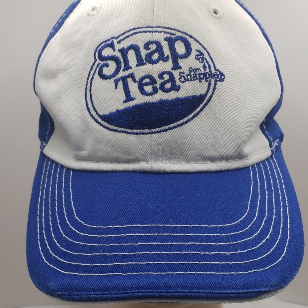 Snap Tea From Snapple Blue and White Logo Hat Cap Adjustable Strap One Size Fits